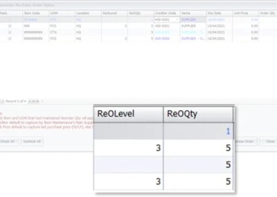 Generate PO from Reorder Advice