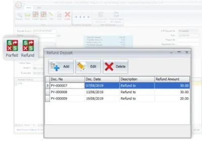 Deposit - Apply, Refund & Forfeit