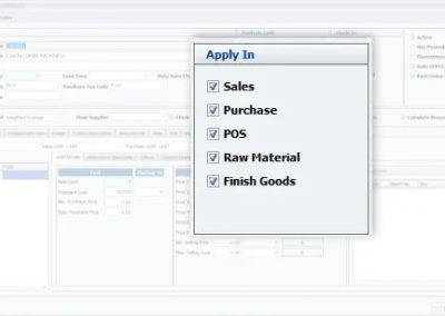 Applicability of Stock Items