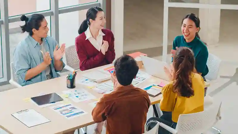 Business team discussing e-Invoicing processes during a meeting